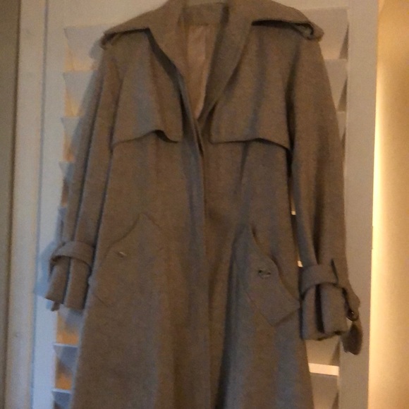 Full Length Tailored Fit Twill Wool Trench Coat - Picture 5 of 16